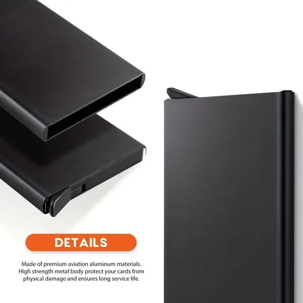 Pop_up Card Holder | Anti-theft ID Credit Card Holder Thin Aluminum Metal Wallet | Credit Card Box Card Holder | Pocket Cover Bank for Women Men π³ Sleek, Secure & Ultra-Thin Card Storage