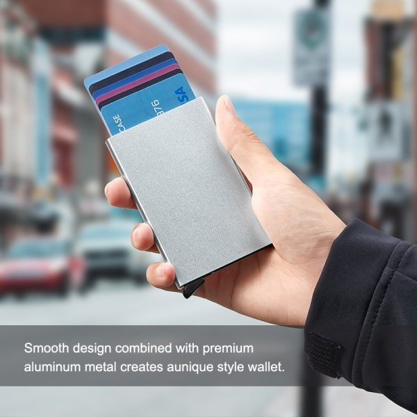 Pop_up Card Holder | Anti-theft ID Credit Card Holder Thin Aluminum Metal Wallet | Credit Card Box Card Holder | Pocket Cover Bank for Women Men π³ Sleek, Secure & Ultra-Thin Card Storage