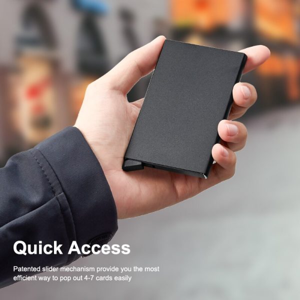 Pop_up Card Holder | Anti-theft ID Credit Card Holder Thin Aluminum Metal Wallet | Credit Card Box Card Holder | Pocket Cover Bank for Women Men π³ Sleek, Secure & Ultra-Thin Card Storage