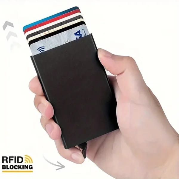Pop_up Card Holder | Anti-theft ID Credit Card Holder Thin Aluminum Metal Wallet | Credit Card Box Card Holder | Pocket Cover Bank for Women Men π³ Sleek, Secure & Ultra-Thin Card Storage