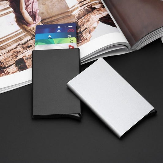 Pop_up Card Holder | Anti-theft ID Credit Card Holder Thin Aluminum Metal Wallet | Credit Card Box Card Holder |  Pocket Cover Bank for Women Men 💳 Sleek, Secure & Ultra-Thin Card Storage
